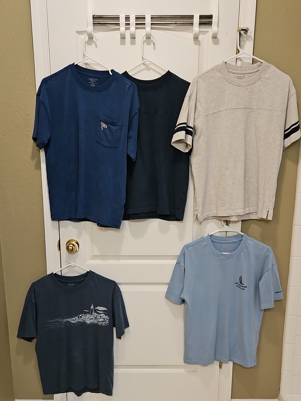 American Eagle T-Shirts - Blue, Light Blue, Gray